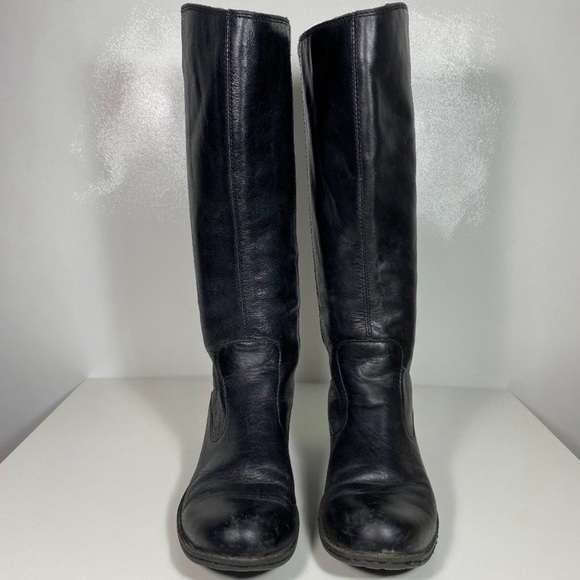 B.O.C Born Women Leather Boots Riding Boots Knee High / Tall Black Sz 7 /38 - Picture 5 of 7